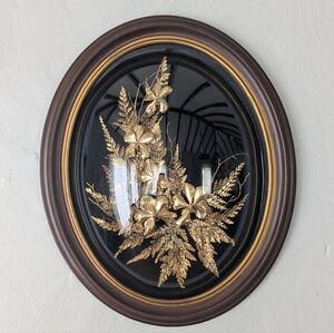 Flora Hawaii 24K Gold Concave Framed Fern Art 16"x13"